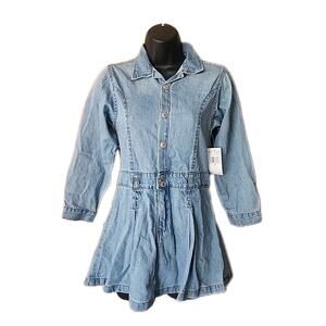 Jessica Simpson Long Sleeve Denim Dress NWT Size 10 Girls (24 INCH WAIST)